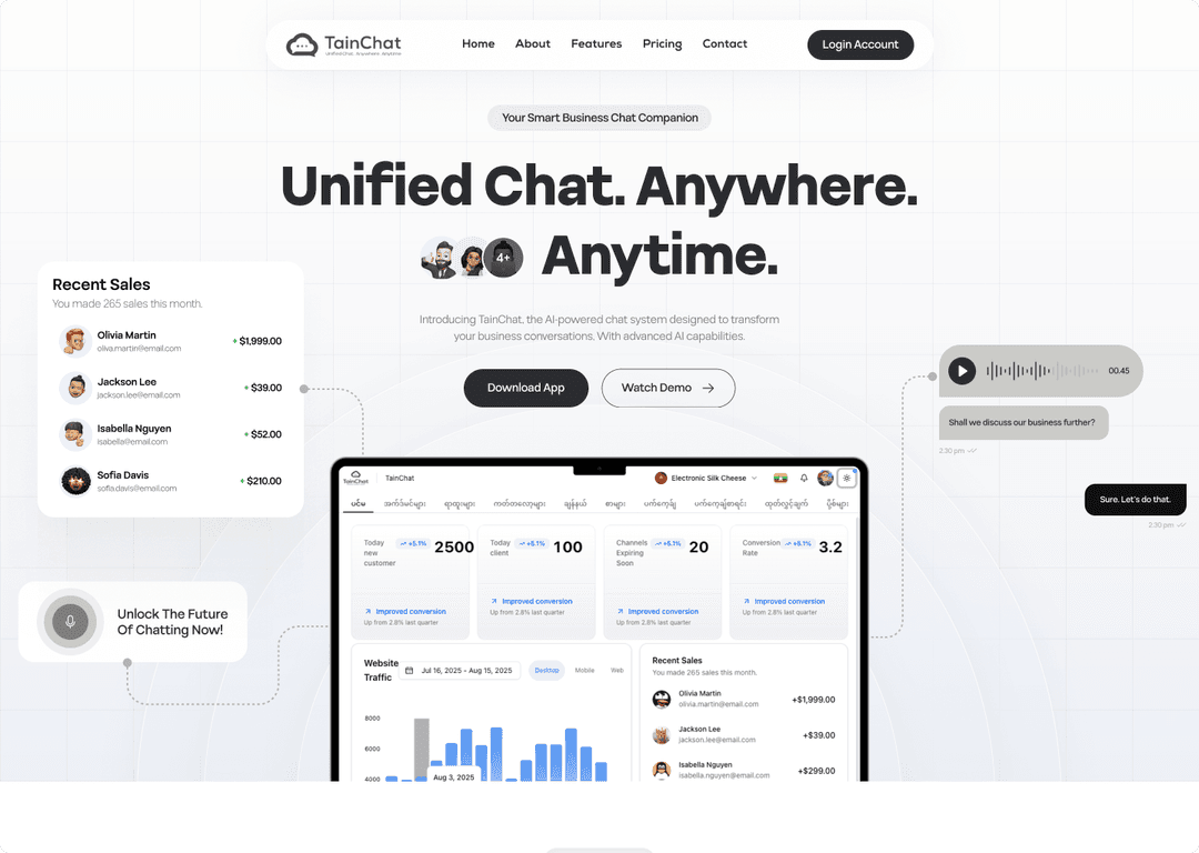 TainChat product screenshot